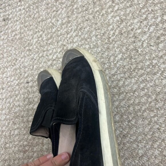 Miu Miu Black Flats with Silver Toe Cap - Picture 11 of 13